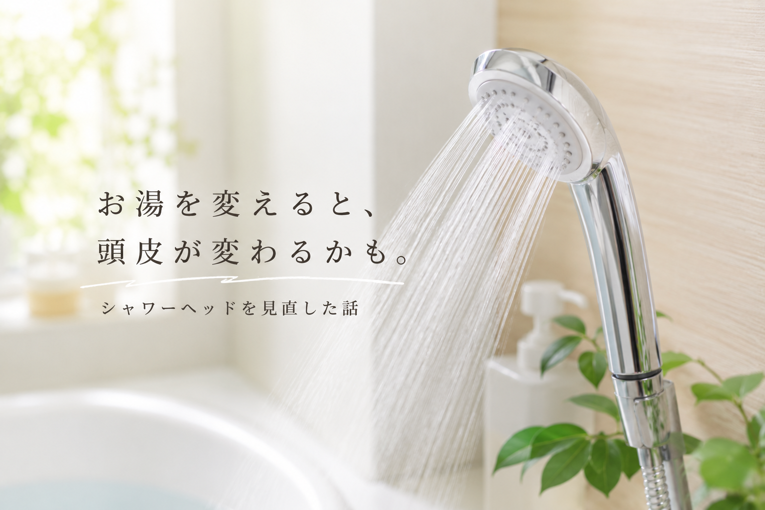 シャワーヘッドから流れるお湯。お湯を変えると頭皮が変わるかも、シャワーヘッドを見直した話