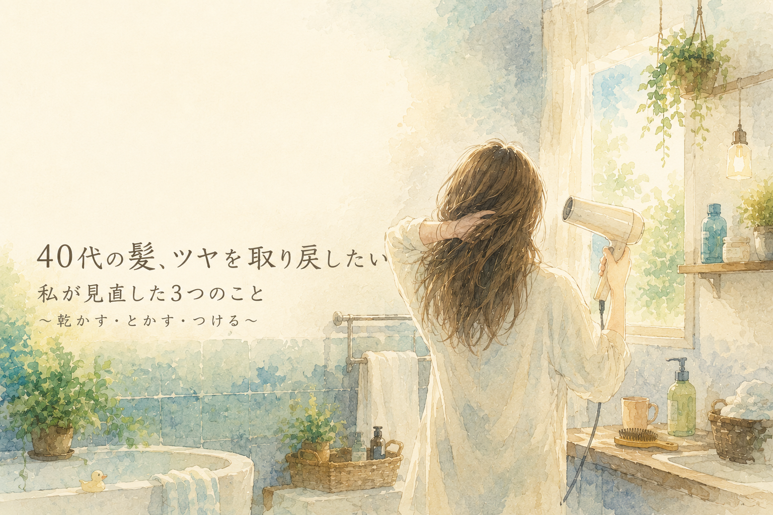 【40代の髪】ツヤを出したい私が「乾かす・とかす・つける」を見直してみた