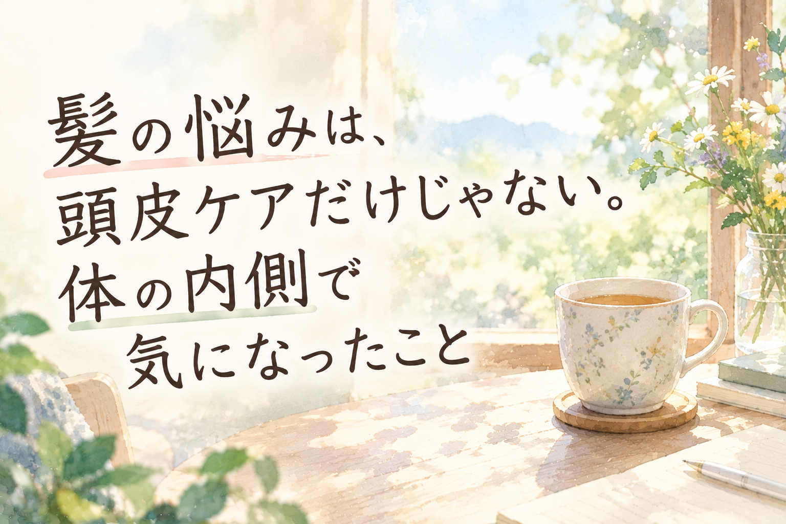 髪の悩みは、頭皮ケアだけじゃない。体の内側で気になったこと